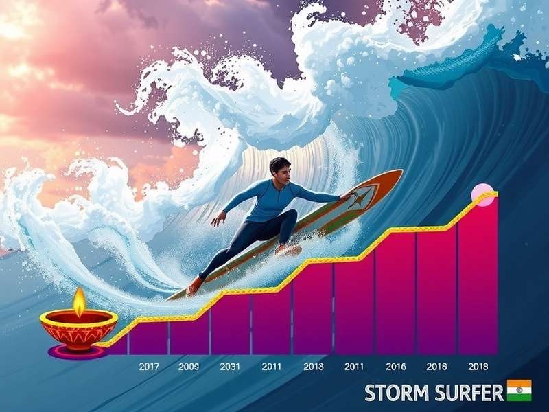 Storm Surfer festival event showing Diwali themed gameplay